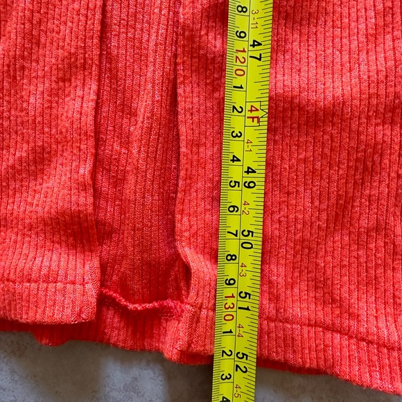 Zara Women Ribbed Dress with Slit Orange Maxi Long Size S - Picture 6 of 9